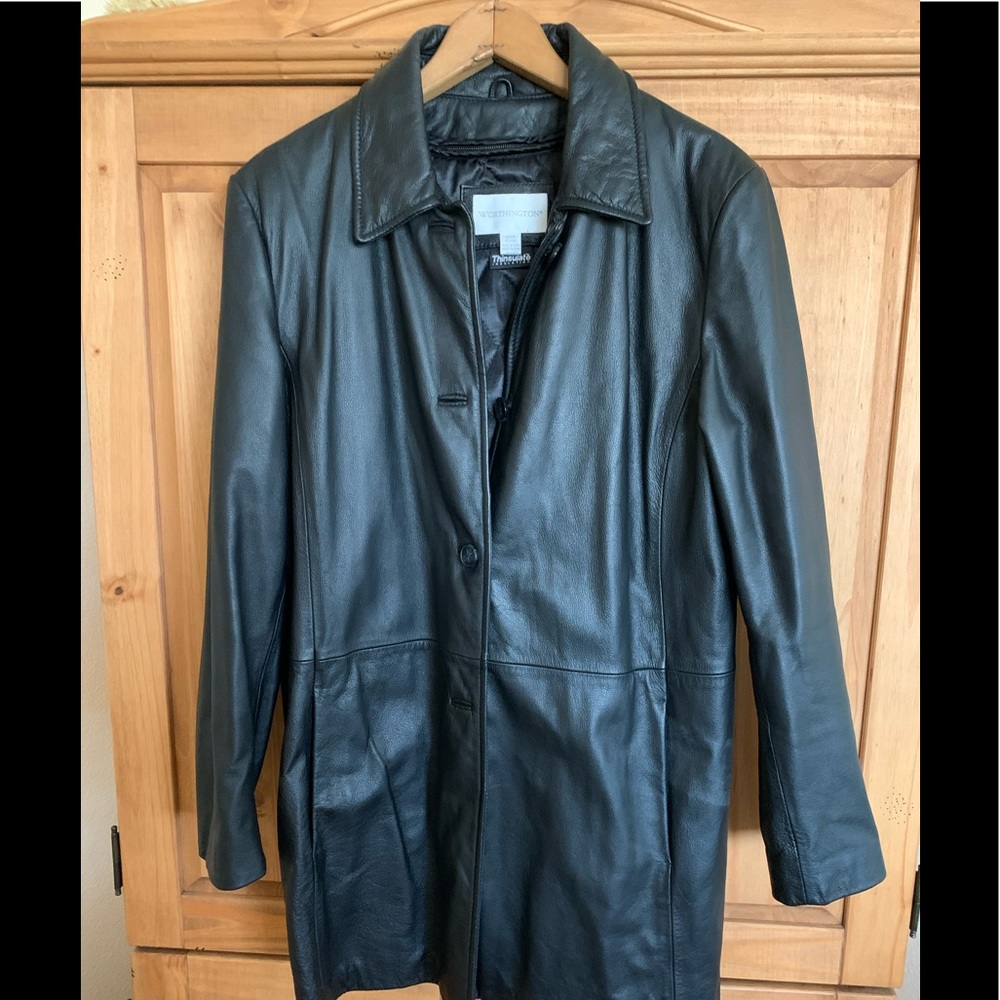 Worthington black leather jacket